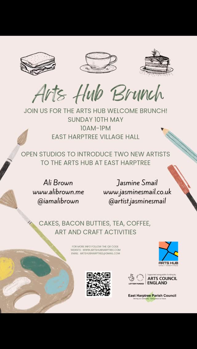 SAVE THE DATE! Really excited to announce the next Arts Hub Brunch to welcome our new artists Ali Brown and Jasmine Smail to the Arts Hub!
📆 Sunday 10th May 2026
⏰10am - 1pm
🎨 Ali Brown and Jasmine Smail will be leading some relaxed drop-in family friendly crafting sessions
🖼️ Meet the artists and see the studio space
🍰 home made cake!
🥓 bacon butties!
☕🫖 tea and coffee!
Learn more about the artists by following their page...
@iamalibrown
@artist.jasminesmail
#artworkshops #chewvalley #artshub #artstudio