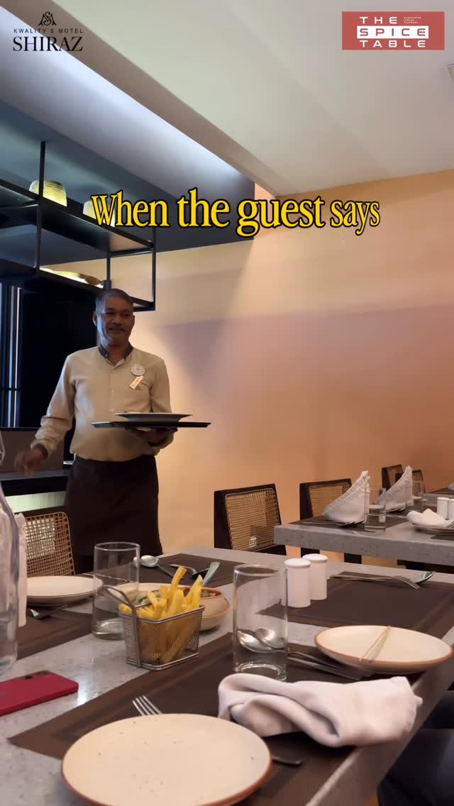 When our staff takes every word very seriously 😂
(Funny, relatable, hospitality, guests, enjoy, fun, drama, staff content, motel shiraz)
#thespicetable #bhopal