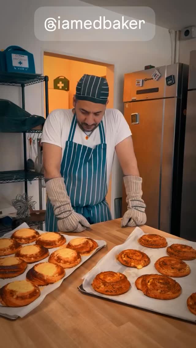 Straight out of the oven wild garlic and feta and marmite and cheddar swirls 💫 @iamedbaker