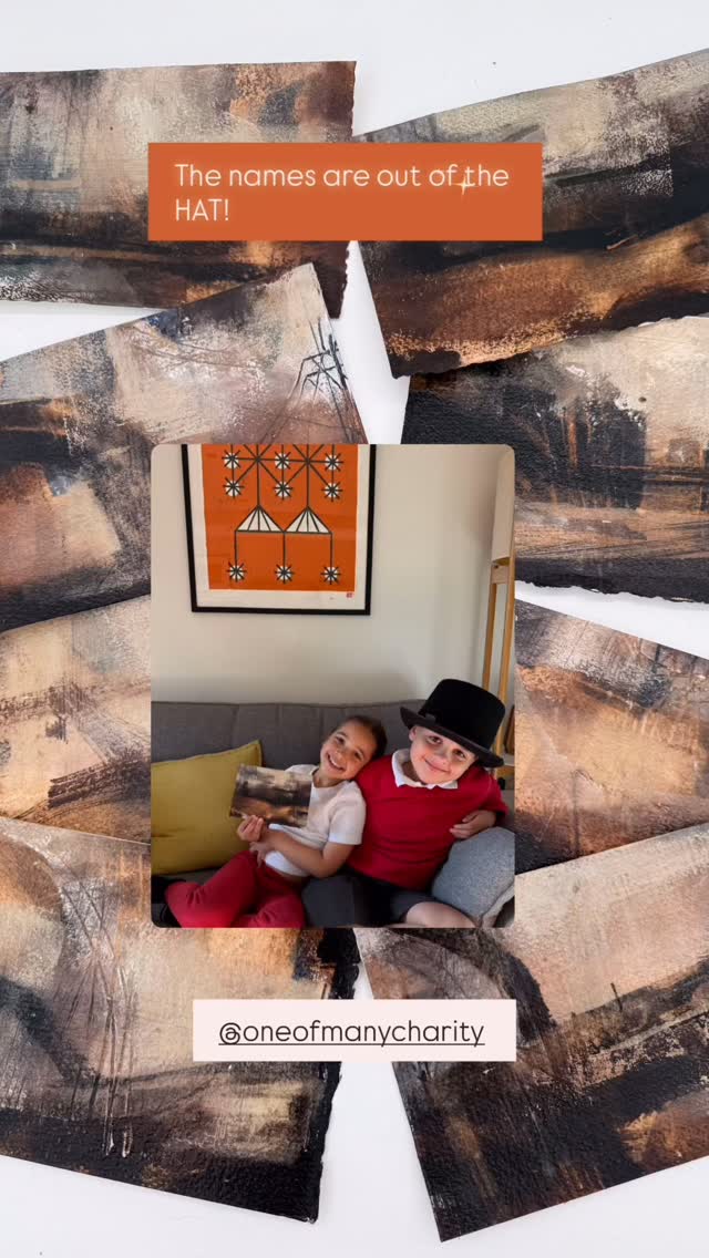 ART on its way to new homes..
Thanks so much for all your lovely comments and for requests to be ‘in the hat’!
With the help of a couple of eager little assistants before school run this morning (eyes firmly closed!), they conscientiously drew out the names of the winners.
And what better place to do it than in front of @johnapedder The Happiness Angels, celebrating this brilliant initiative which John initiated and is now the caretaker of.
If your name is below, please message me your address. It’s a lucky dip, and I’ll pay for the postage and post your artwork in the next few days.
When it arrives, please make a donation to a charity of your choice. I’d love to hear it arrived safely — and which charity you chose, if you’re happy to share.
Thanks again, and do check out @oneofmanycharity for more artists’ work.
@louisemaywatson
glormur67
@annagyngell
@nicksbarton
@debrazebra14
@kathmcfarlane_studio
@northantsrutlandos
@kittydinners
@shedstudio52