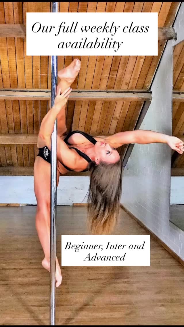 Monday
POLE
- 6:25 PM. Low Adv Pole Fit with Helen. Fully Booked
- 7:30 PM. Inter Exotic Pole with Gita. 2x spaces left
- 7.30 PM. Inter Pole Fit with Laura. Fully Booked
- 8:30 PM. Inter Pole Fit with Mikayla.(Maternity Cover for Jayne) 3x spaces left
- 8:30 PM. Beginner/Low Intermediate Pole Fit with Emily. FULLY BOOKED
AERIAL
- 6:25 PM. Inter/Adv Aerial Silks with Laura. 1x space left
- 7:30 PM. Inter Aerial Hoop and Aerial Sling with Helen. 1x space left
- 8:30 PM. Beginner Aerial Hoop with Maddy. 5x space left
Tuesday
POLE
- 6:25 PM. Inter Pole Fit with Gita. 3x spaces left
- 6.25 PM. Beginner Pole Exotic with Lily. 2x spaces left
- 7:30 PM. Inter Exotic Pole with Shirley. 3x spaces left
- 7.30 PM. High Inter/Adv Pole Fit with Ellie. 5x spaces left
- 8:30 PM. Inter Pole Fit with Shirley. 1x space left
- 8.30 PM. Low Inter Pole Fit with Mikayla. FULLY BOOKED
AERIAL
- 6:25 PM. Beginner/Low Inter Aerial Silks and Aerial Sling with Himmi. 3x spaces left
- 7:30 PM. Inter Aerial Hoop with Gita. Fully Booked
- 8.30 PM. Beginner Aerial Silks and Aerial Hoop with Erin and Natasha. 4x spaces left
Wednesday
POLE
- 6:00 PM. Inter Pole Fit with Helen. Fully Booked
- 7:00 PM. Adv Pole Fit with Helen. Fully Booked
- 7:00 PM. Beginner/ Low Inter Exotic Pole with Gita. Fully Booked
- 8:00 PM. Inter Pole Fit with Sian. 2x spaces left
AERIAL
- 6:00 PM. Inter Aerial Hoop with Maddy. 2x spaces left
- 7:00 PM. Inter Aerial Hoop with Dani. FULLY BOOKED
-8.05pm. Beginner Aerial Sling and Aerial Sling with Himmi. 5x spaces left
Thursday
POLE
- 6:00 PM. High Inter Pole Fit with Helen. Fully Booked
- 6.00 PM. Inter Pole Fit with Laura. 3x spaces left
- 7:00 PM. Adv Pole Fit with Helen. Fully Booked
- 8:00 PM. Beginner Pole Fit with Lily. Fully Booked
- 8.00 PM. Inter Exotic Pole with Shirley. 3x spaces left
AERIAL
- 7:00 PM. Inter/Adv Aerial Sling with Lucy. 6x spaces left
- 8:00 PM. Inter Aerial Silks with Lucy (Maternity Cover for Jayne) 4x spaces left
Friday:
POLE
- 6:15 PM. Inter/Adv Exotic Pole with Helen. Fully Booked
If your chosen class is fully booked, please don’t hesitate to contact us to join the waiting list!