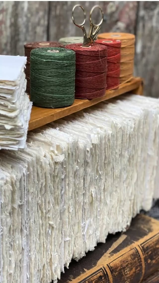 There’s nothing like cotton rag paper. Thick, soft, touchable – it’s the kind of page that pulls you in before you even make a mark. Ink, glides, pencil sings, watercolor, sinks, and just right. Writing feels slower, richer, more alive.
Bound into natural leather, each Hypatia journal is as much about how it feels in your hands as what you create inside. Pure paper joy.
✨Now meet AVALON - leather-bound, filled with handmade cotton rag paper, available in a myriad of luscious leathers and now in two sizes.
#PurePaperJoy #HypatiaBookArts #LeatherBoundJournals #CottonRagPaper #ArtistJournal #BestGiftsEver #VineyardArtisans