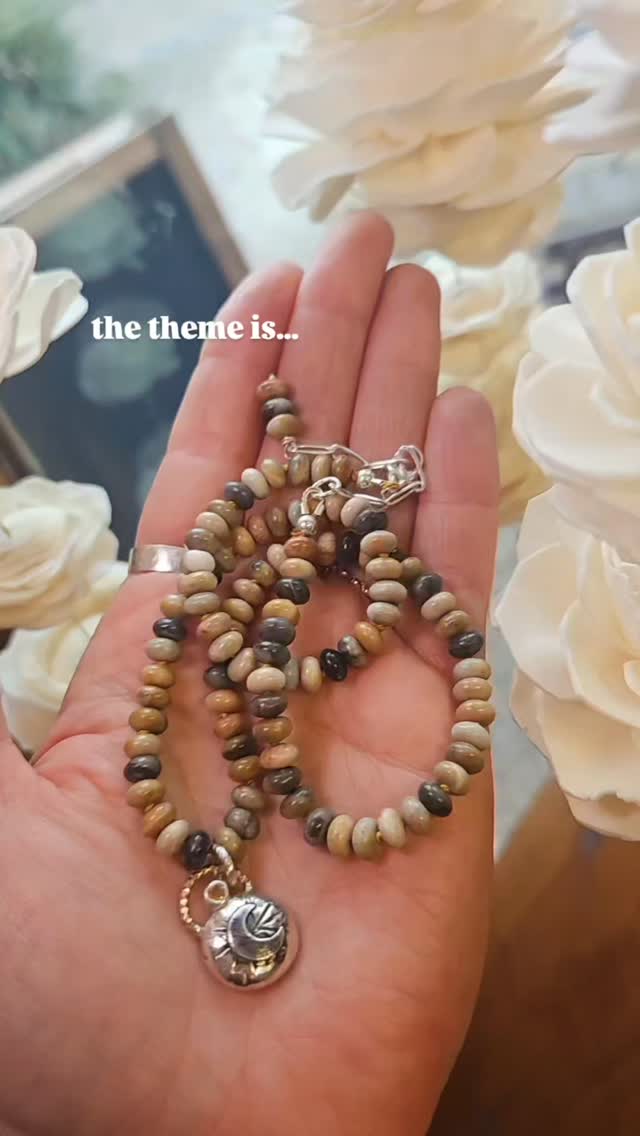 ✨ A piece born from process and instinct
I hadn’t created a tube setting in a while, and felt the pull to revisit it — not for a commission, but to create something just for the sake of making.I had this beautiful strand of picture jasper sitting in the studio, and kept being drawn to the warmth of citrine and golden tones. Paired with soft yellow silk and those earthy jasper patterns, everything just started to fall into place.
From there, this one-of-a-kind Mighty Menace pendant took shape —
a crescent moon in silver, a glowing citrine set above, framed with a sweep of 14k gold fill, and finished with a subtle patina to deepen the tones of the metal.Sometimes the best pieces aren’t planned…they’re felt into existence.
✨ One of a kind
✨ Part of the Mystic Menace collection
#supportsmall #mindfulmaking #crystaljewelry #crystalhealing