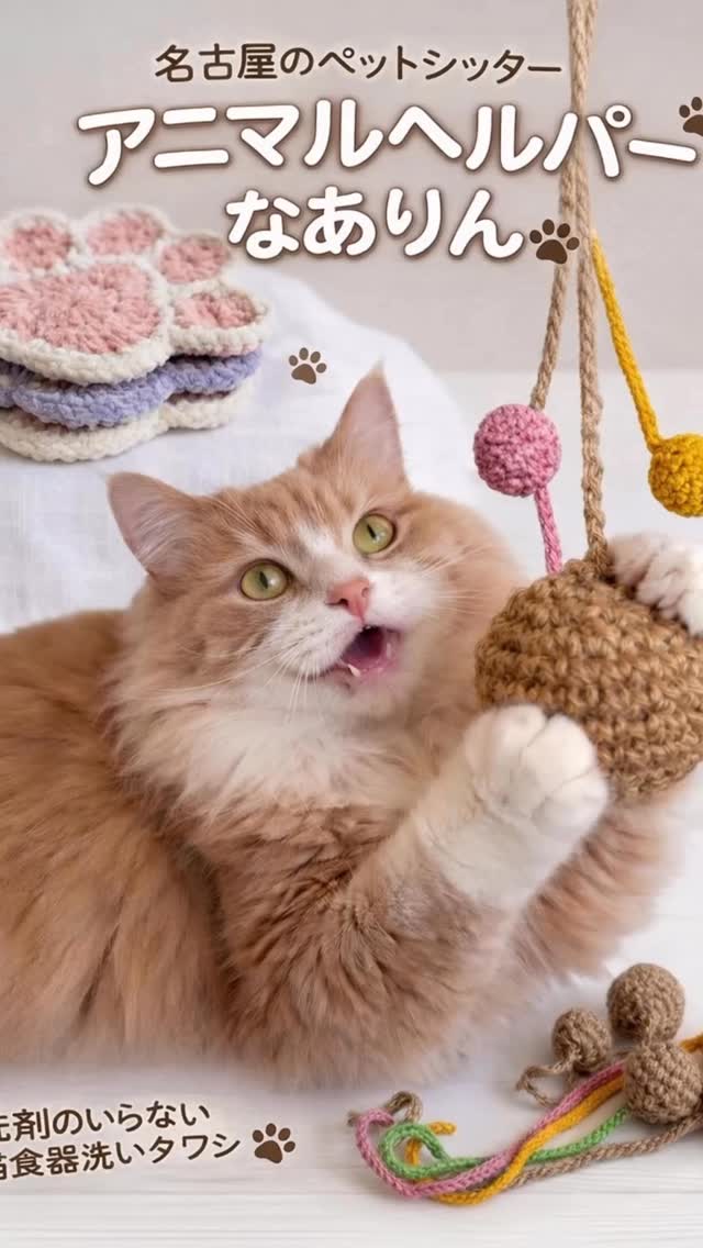 🐈ネコ市ネコ座 出店します🐈
4月29日 吹上ホールにて開催✨
アニマルヘルパーなありんも参加します🐾
猫ちゃんに安心な麻紐ボール🧶
蹴りぐるみ🧸
アクリルたわしなど…
すべてハンドメイドで準備中😊
さらに🎁くじ引きもご用意!
✨なありんをご利用のお客様は1回無料
✨新規の方はインスタフォローで1回
ぜひ遊びに来てください🐾
😻モデルさん ルルちゃん、ルウ君、ラビちゃん、モモちゃん、ふうと君 ありがとうです😻
※先ほどいいね👍ありがとうございます
すみません🙇♂️やり直ししました🙇♂️
#アニマルヘルパーなありん
#名古屋市ペットシッター
#ネコ市ネコ座名古屋
#ねこイベント
#吹上ホールイベント