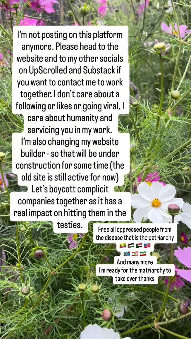 I’m ready to leave this platform now. I’ll admit it’s taken some time to wean myself off, because I was quite dependent on wanting likes and follows to build my business.
But I couldn’t give a f¥ck about that anymore. Obviously I want a great business but I’m not willing to sacrifice other being and prop up the perpetrators.
I’m on UpScrolled and Substack so follow me there.
I’m also firing my website builder, (HUGE z!os ) and I’m not going to be supporting that any longer.
Yes I’m a photographer, but I love humans and what these platforms are funding and supporting I DO NOT stand for - for families across the world and for my own family!
We should all be shocked by what’s going on we should all immobilise!
Peace out ✌️