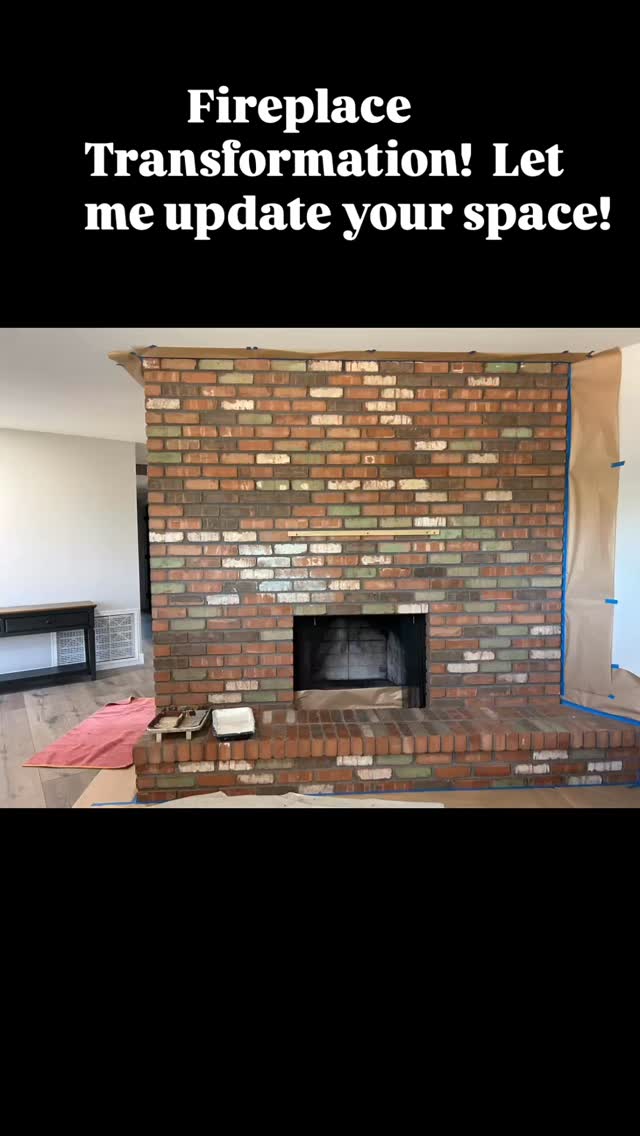 It’s amazing what a little paint can do. And so much more affordable than tile or wallpaper or a remodel. Creative solutions are my specialty. Thankful to this client who trusted me to lighten and brighten their fireplace without taking away the charm of this mid-century home. #artandenvironments #mixedmediaart #paintedchange #fireplacereface