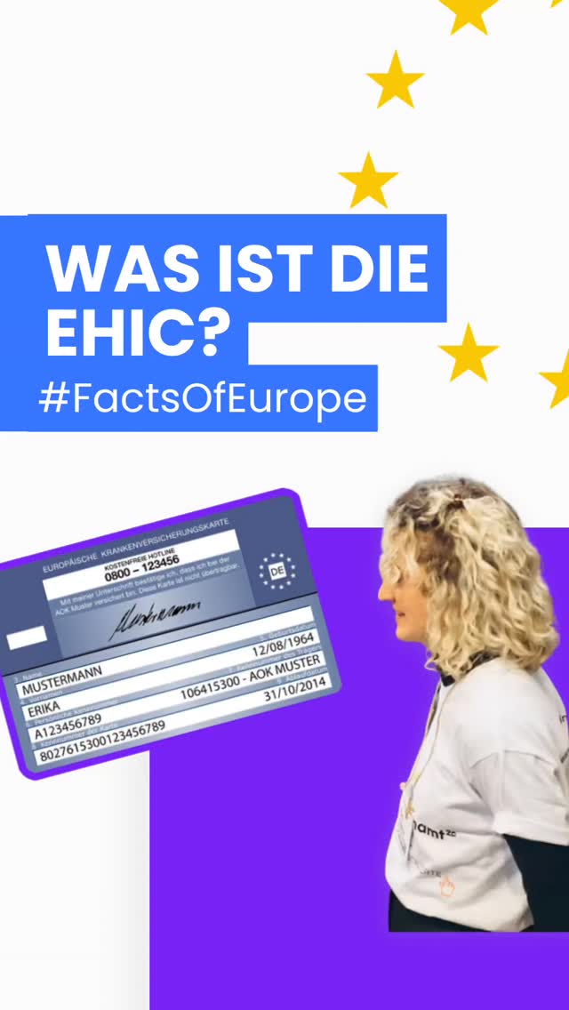 Mit der EHIC im Europa Urlaub abgesichert? 🇪🇺 Eva erklärt dir kurz, was die Karte kann und wie sie dir im Alltag hilft.
#hildenspricht #factsofeurope
“Hilden spricht: Europa to go” wird von der Landesinitiative Europa-Schecks des Ministers für Bundes- und Europaangelegenheiten, Internationales sowie Medien und Chef der Staatskanzlei des Landes Nordrhein-Westfalen unterstützt. Im Auftrag der Europaunion Haan und in Kooperation mit der VHS Hilden-Haan.