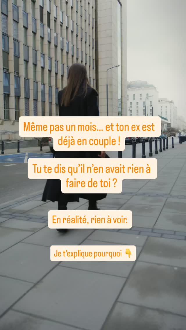 Depuis que tu l’as appris, tu penses à ça en boucle :
“Comment il peut passer à autre chose aussi vite ?”
“Est-ce qu’il m’aimait vraiment ?”
“Qu’est-ce que j’ai de moins ?”
Ça fait mal. Vraiment mal.
Et ça te met en colère.
Mais en fait, ça n’a rien à voir avec toi !
Cette situation ne dit rien de ta valeur ni de ce que vous avez vécu.
Certaines personnes supportent très mal la solitude. Le vide, le silence, le fait de se retrouver face à elles-mêmes leur est trop difficile.
Alors elles comblent vite.
Elles enchaînent les relations, même si elles ne sont pas épanouissantes.
Pas parce qu’elles ont déjà oublié, ni parce qu’elles ont moins aimé. Mais parce que rester seules est trop compliqué pour elles.
Et ça, ça leur appartient.
Pour ton ex, c’est une façon de faire son deuil.
Mais le vrai sujet, ce n’est plus lui. C’est toi. Et ce que ça vient réveiller en toi.
Et surtout, comment tu vas prendre soin de toi maintenant pour te reconstruire et aller de l’avant.
Si tu traverses cette épreuve, je peux t’aider.
#separation #deuilamoureux #prendresoindesoi #reconstruction #estimedesoi de soi