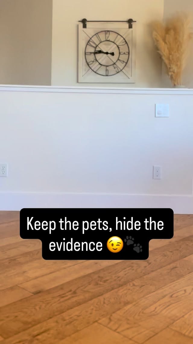 Let’s be honest… for most of us, our pets are part of the family. If you’ve ever met our three goldens, you know they’re basically oversized, love-demanding shadows and we absolutely adore them.
But when it comes to selling your home, we have to shift perspective just a little. Buyers aren’t walking through your life… they’re trying to picture their own. And as much as we adore our animals, not everyone shares the same comfort level. Allergies, fears, or even just the distraction of pet beds, toys, and bowls can quietly take people out of the moment. And let’s not even talk about the poop that was on the back deck (yes, deck) of the property I showed the other day. 😬
It’s one of those small details that makes a big difference. Clearing away pet items (and ideally having pets out during showings) helps your home feel cleaner, calmer, and easier for buyers to connect with.
It’s not about hiding something you love… it’s about creating space for someone else to fall in love with.
I recommend having a tote that you can pack everything up into before showings and then just stick it in the garage. I know it’s extra work but extra work typically = extra $$. So while it’s not necessary, I can promise it does help!
Ps. How cute are their little bums wiggling…🥹🐾💝