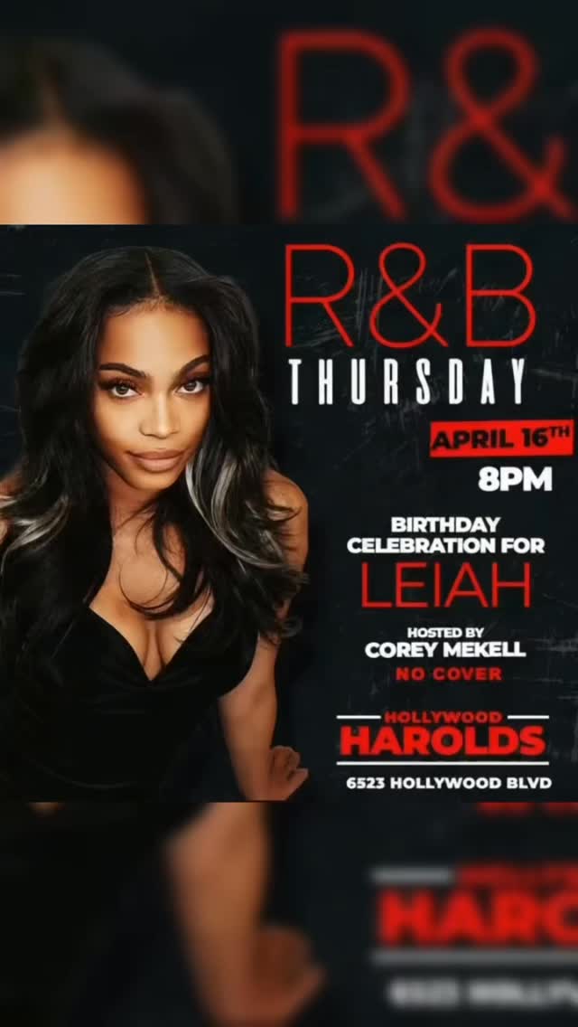 TONIGHT‼️ R&B THURSDAY!
You don’t want to miss it! We are vibin tonight!
BIRTHDAY CELEBRATION FOR @leiah_geee
⭐️NO COVER
⭐️ 8pm - 1am
⭐️Bottle Service Available
Hosted by @coreymekell
▪️
🐔 Harold’s Chicken
Chicago’s Famous Chicken & Mild Sauce⠀
📍6523 Hollywood Blvd ⠀
