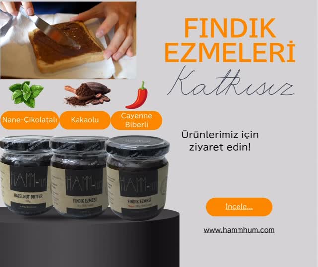 FINDIK EZMESİNDE “SIRADAN” OLANI UNUTUN! 🌰✨
Fındığın o eşsiz lezzetini, Hammhum dokunuşuyla bambaşka boyutlara taşıdık! Katkısız, koruyucusuz ve tamamen doğal içeriklerle hazırladığımız 3 özel fındık ezmesi çeşidimizle tanışmaya hazır mısınız?
Siz hangi taraftasınız? 🤔
🍫 Kakaolu Fındık Ezmesi: Klasikten vazgeçemeyenler için! Yoğun kakao ve taze kavrulmuş fındığın kusursuz dansı. Kahvaltıların veya tatlı krizlerinin en masum eşlikçisi.
🍃 Nane & Çikolatalı Fındık Ezmesi: Ferahlık ve lezzet bir arada! Nane ve çikolatanın o efsanevi uyumunu fındık ezmesiyle birleştirdik. Deneyenlerin favorisi olmaya aday!
🔥 Cayenne Biberli Fındık Ezmesi: Cesur lezzet avcıları buraya! Fındığın kremsi yapısı ile cayenne biberinin hafif yakıcı dokunuşu... Hem şaşırtıcı hem de vazgeçilmez bir gurme deneyimi!
Bizce en güzeli, her anın ruh haline göre bir Hammhum seçmek. 🥄
✨ Hammhum ile Doğallığı Keşfet:
%100 katkısız, saf içerik ve sadece gerçek fındıktan gelen o eşsiz enerji!
🛒 Hemen sipariş vermek ve bu gurme lezzetleri denemek için profildeki linke tıkla!
#Hammhum #FındıkEzmesi #GurmeLezzetler #KakaoluFındıkEzmesi #NaneÇikolata