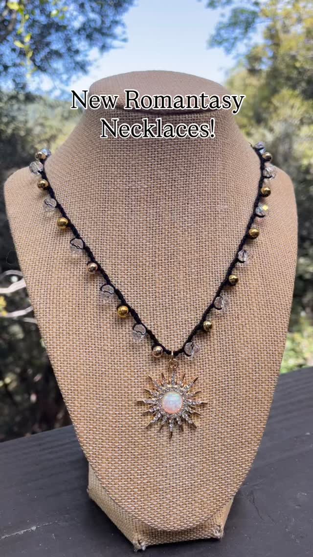 New Romantasy Necklaces! #necklace #handmadejewely #crochet #supportlocalartists #shopsmallbusinesses