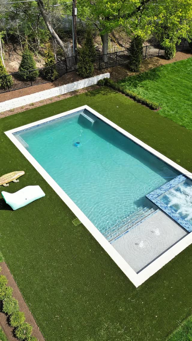 A perfect 20x40’ pool ready for summer fun surrounded by turf. This one is ready for long days, late nights, and everything in between. Bring on summer.
#coastalpools #custompool #backyardgoals #summerready #michiganpools