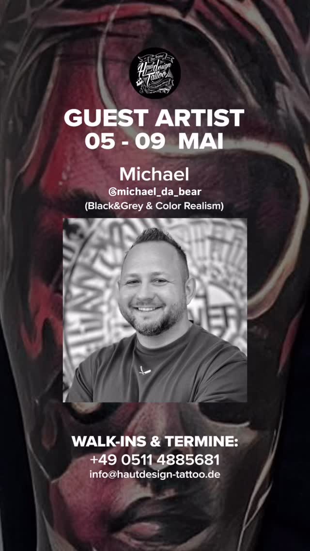 🚨GUEST ARTIST NEW DATES🚨
Wer: Michael🇵🇱 / @michael_da_bear
Wann: 5-9 Mai
Hurry and save the date! He still has a couple of free appointments. Talk to him about your idea, and get an awesome ink.🤘🏼
-
Schnell, reservieren Sie sich den Termin! Er hat noch ein paar freie Termine. Erzähl uns von deiner Idee und lass dir ein fantastisches Tattoo stechen.🤘🏼
TERMINE:
📥 Instagram DMs
📱 +49 0511 4885681
✉️ info@hautdesign-tattoo.de
-
🗣️Kostenlose Beratung
#HautdesignTattoo ist Mitglied des @dot_e.v
#hannover #langenhagen #tattoohannover #GuestArtist