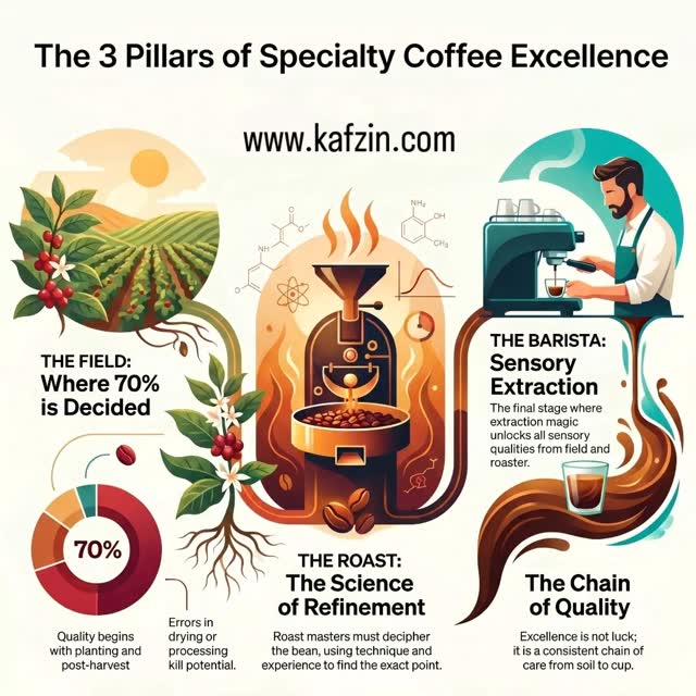 Most people think great coffee is about the final cup.
It’s not.
It’s about everything that happens before it.
Up to 70% of quality is decided in the field—
before roasting even begins.
Then comes roasting: where precision either unlocks flavor… or destroys it.
finally, brewing the moment where everything comes together (or falls apart).
Great coffee isn’t luck. It’s a chain.
Which stage do you think impacts flavor the most?
Curious to know where to find specialty coffee ? Talk to us! www.kafzin.com and we will assist you on where and how to find a top tier specialty coffee directly from the producers !
#SpecialtyCoffee #specialcoffee #CoffeeIndustry #coffeelovers
