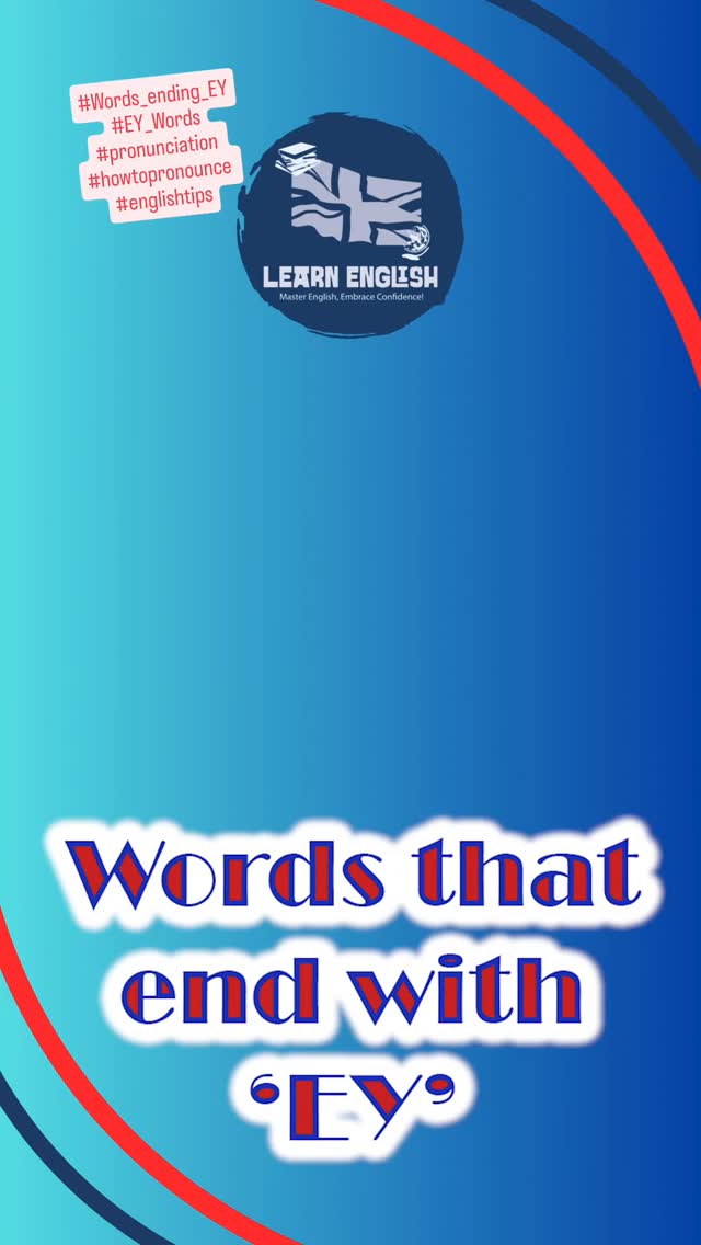 #howtopronounce these #Words_ending_EY
Do you know the #pronunciation of these #EY_Words ? Test your pronunciation skills with today's #englishtips