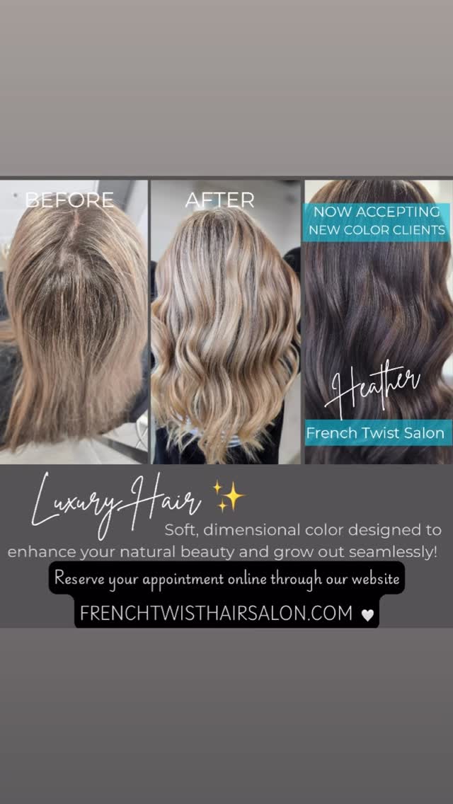 Fresh spring color, the luxury way ✨
Effortless, dimensional hair that stays beautiful between visits.
Now accepting new color clients.
Reserve your appointment online FRENCHTWISTHAIRSALON.COM