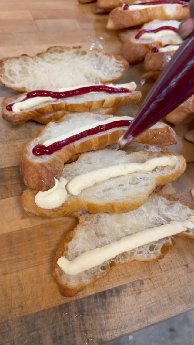 Raspberry Croissants in the making!! 🍓🥐 #frenchbakery #breakfast #southflorida #delraybeach #crossaint