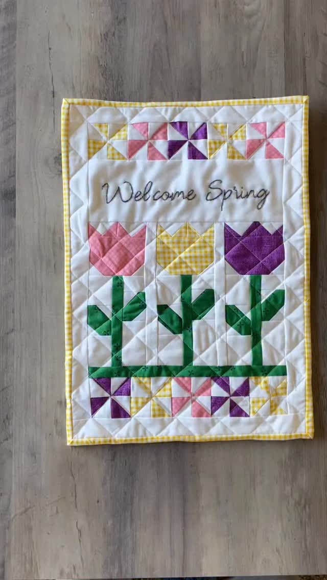 I’ve been able to work in my garden this week and it’s so amazing to see all the plants starting to come up! 💐
I’ll have flowers outside soon — but I already have them inside with this cute quilty banner featuring blooming tulip blocks, spinning Pinwheels, and pastel colors! 🌼
Get the “Welcome Spring Banner” on my website at HHStitches.com!
#WelcomeSpringBanner #HHStitches #HappyHourStitches #SpringQuilt #FlowerQuilt