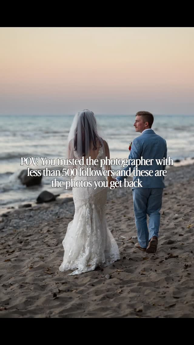 POV: You took a chance and trusted the "small" photographer
And got photos that feel like you.
Turns out… connection, trust, and actually seeing your story matter a whole lot more than numbers on a screen.
Follow if you like my work and may be in need of a photographer soon 🫶
#weddingplanning #weddingphotography #wisconsinweddingphotographer #2026wedding #fyp