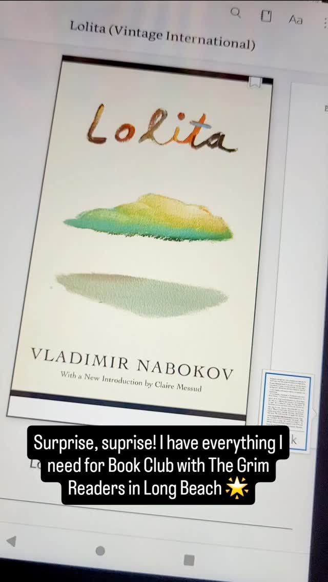 ❤️🔥 "Lolita, light of my life, fire of my loins."
🤔 Is the book a love story, a work of art, or a disturbing tale about child abuse???
🔊 It'll be a great discussion with my book club friends 🤗🌼🤗
#booklover
#bookclubpick
#fictionreaders
#readersgroup
#readingfriends
@thegrimreadersoflongbeach