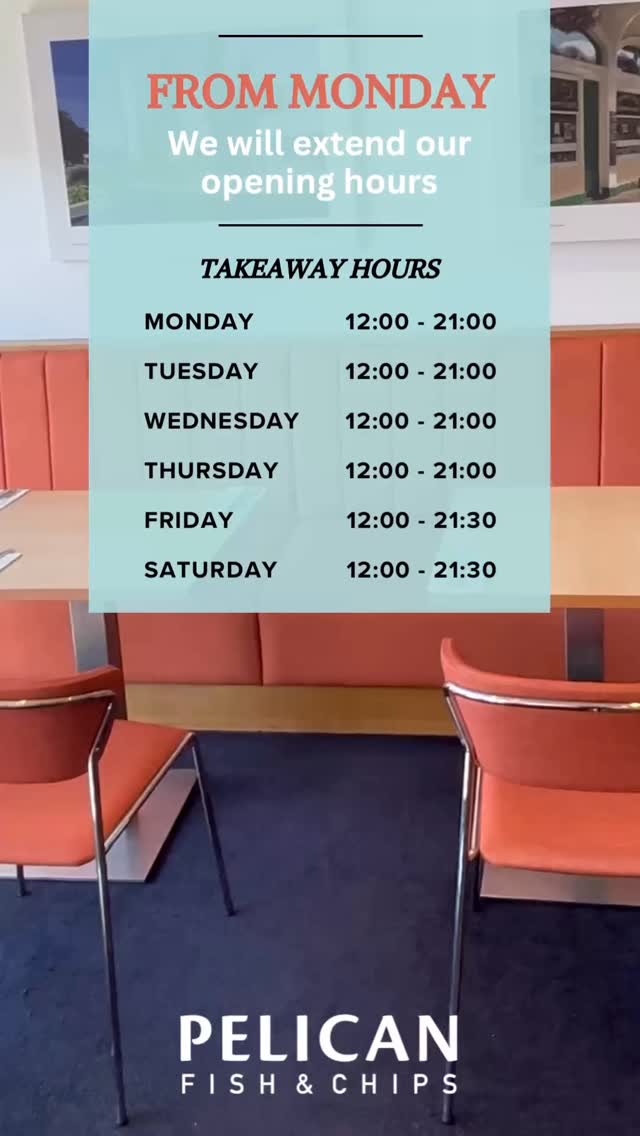 OPEN LATER 🧡🙌🏼🐟…because it’s always a good time for a Pelican meal!
You can enjoy your favourite fish and chips even longer - both our restaurant and takeaway are open 30 minutes later from Monday 27 April ✨ Fresh, tasty, and ready when you are 🤗
#thepelicanfishandchips #supportlocal #fishandchips