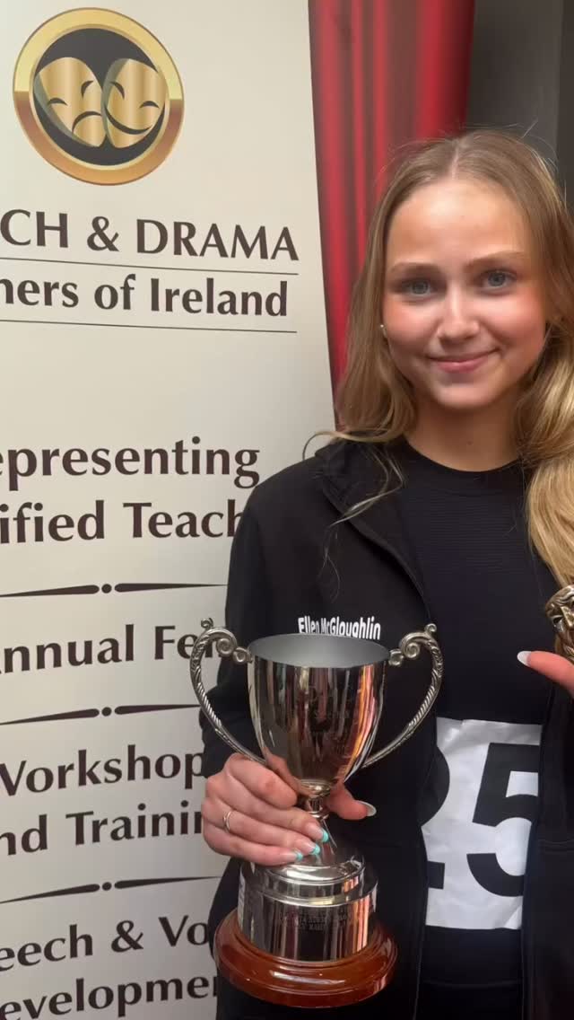 The Speech & Drama Teachers of Ireland, Annual All Ireland Feis took place this weekend in the Talbot. Hotel, Stillorgan.
We are so lucky to have this national event on our doorstep! A big shoutout to the @speechanddrama_teachersireland for organising this wonderful event which gives young performers an opportunity to showcase their talent.
I was immensely proud of all our students who entered and to all those who made it to the finals.
Musical Theatre: Massive congrats to Musical Theatre National winners Ellen McGloughlin (age 13/15) & Lydia Spollen (Age 7/9), Nora Verdier paced 3rd and Laura Conroy who was Highly Commended.
Group Improvisation: Age 13/15
1st Ellen McGloughlin, Elise Brophy, Rachel Cunningham & Ciara Ní Almhain.
2nd Stephanie Paul, Lauren Roarty, Laura Conroy & Alya Prendergast Garcia.
Solo Drama: Nora Verdier awarded The Montaine Cup (Age 12-14 years) and Ayshea Nolan was 3rd in the 11 year old section.
Shakespeare: Well done Sophie McNamee who was runner up in the Junior Shakespeare Cup competition.
Poetry: Ayshea Nolan & Heather O’Neill (Age 11) and Simone Munsanje Doyle (Age 10) All Highly commended.
Paint a Poem: Nora Verdier 3rd & Lauren Roarty Highly Commended Age 14/18years.
Sight-Reading: Emilia Egan 3rd (Age 9/10) & Meabh Byrne Highly Commended (Age 7/8)
Presenting to Camera: Alice Yang 2nd (8-10 years)