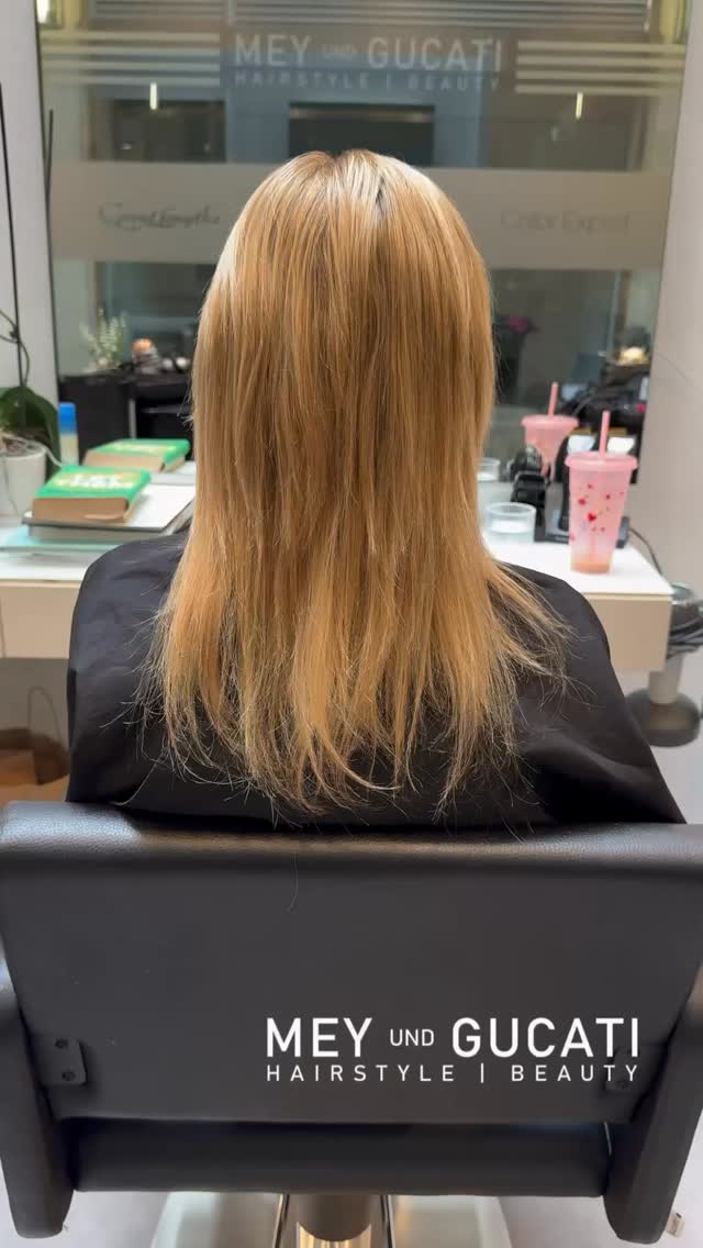 Before and After - Haarverlängerung und gleichzeitige Verdichtung mit 100 Einzelbondings in einer 35cm Länge mit @greatlengths #haarverlängerungen #mygreatlengths #hairlikeyou #yestoblonde #keratinbondings