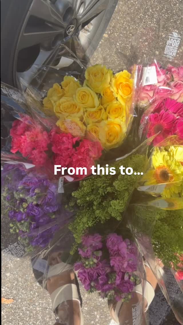 Transforming from a bucket of blooms into bouquets. We can’t wait to drop these off for purchase @palomahousefl for all their amazing moms! Love that this place is such a one stop center for moms to come and relax, work, play and connect with their kiddos!