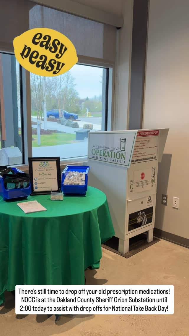 Got unused or expired meds? 💊
We’re at the Oakland County Sheriff Orion Substation until 2:00 PM today for National Take Back Day—stop by and drop them off safely!