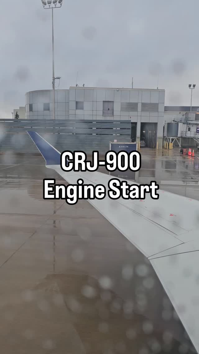 🔊 Sound on for the hum and whine of the CRJ-900 starting its engines, along with a destination joke by the flight attendant.
.
🏷 #crj900 #crj #regionaljet #enginestart #jetnoise