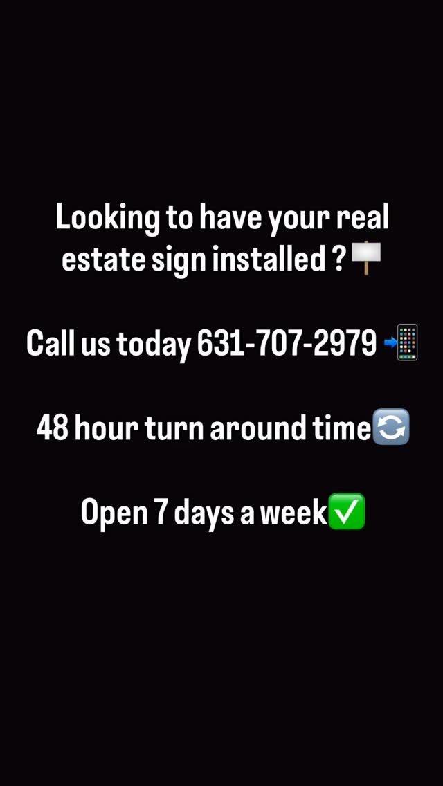 Looking to elevate your listings and stand out in every neighborhood? We’ve got your sign installs covered—fast, reliable, and done right every time. 🪧✨
Call today and let’s get your next listing up in no time! 📲
#RealEstateMarketing #SignInstallation #LongIslandRealtors #FastTurnaround #ListingReady