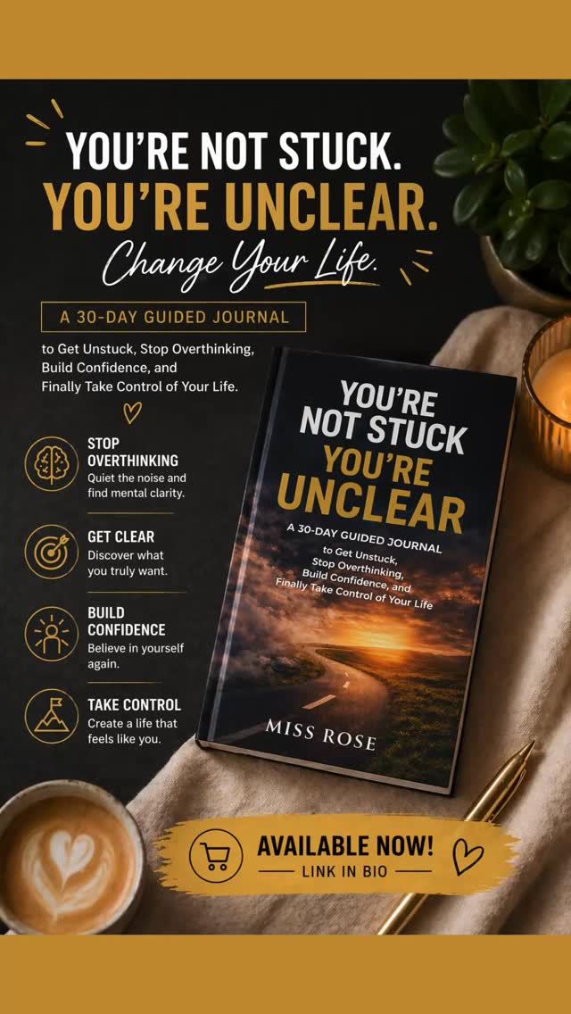 You don’t need more motivation.
You need clarity.
Because motivation fades.
But clarity?
Clarity creates direction.
Clarity creates action.
Clarity changes everything.
Right now, you’re not stuck…
you’re just trying to move without knowing where you’re going.
And that’s exhausting.
That’s why I wrote this book.
You’re Not Stuck. You’re Unclear.
To help you finally get honest about what you want, cut through the noise, and take the next step with confidence.
Not someday.
Now.
If something in you is ready for more, this is where it starts. 💫
⸻
Hashtags:
#YoureNotStuck #ClarityIsPower #MindsetReset #SelfGrowthJourney #CreateYourLife