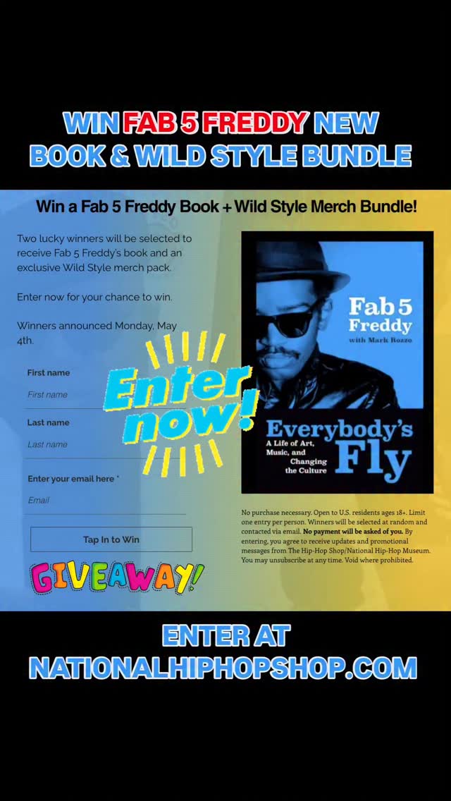 🤞🏾Go to Nationalhiphopshop.com @thenationalhiphopshop to WIN @fab5freddy Dope New Book with Wild Style Merch Bundle!!!