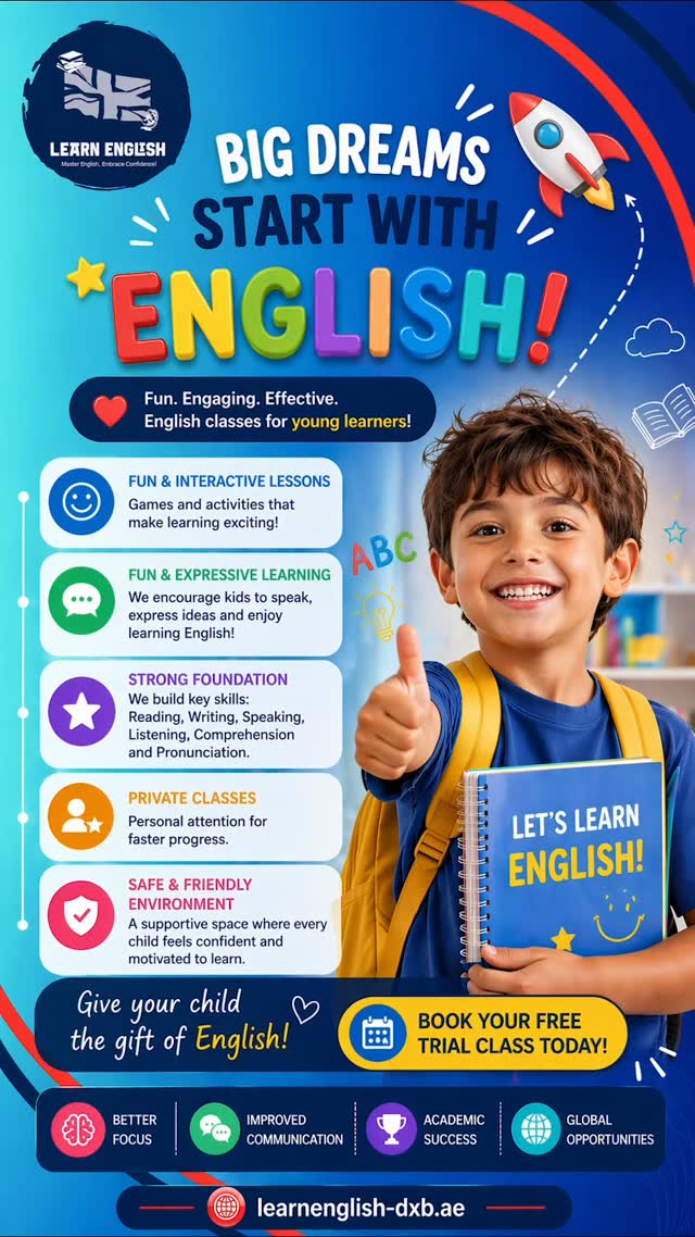 #Big_dreams_start_with_English book your #free_consultation today with #learn_english DXB #young_learners #englishteacher