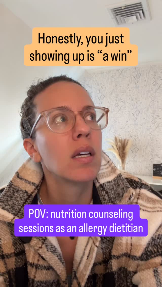 Did you show up? That’s a win.
Not perfect meals, not a 6am workout, not a perfectly regulated nervous system… just showing up in your life, in your body, in whatever capacity you have (and also showing up in nutrition counseling sessions).
Because health isn’t built on perfect days.
It’s built on the days you almost checked out but didn’t.
So if all you did today was exist, feed yourself something, care for your people, or simply keep going… that counts.
That matters.
That’s a win.
#winning #foodallergies #nutrition #dietitian #showingup