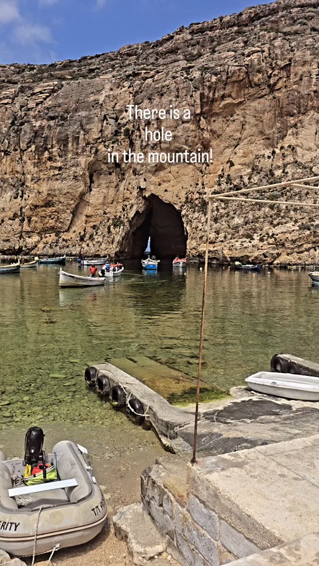 Can you believe this place, there is a hole in the mountain we used to get in here?