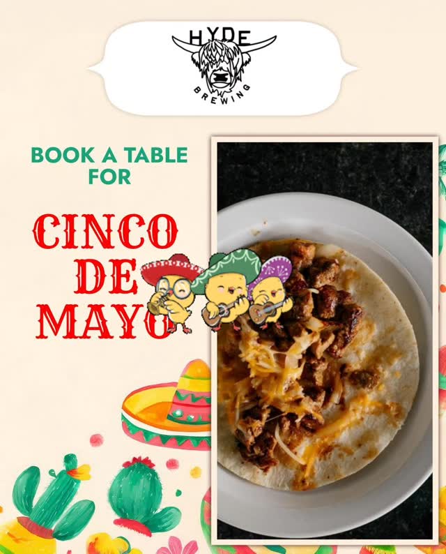 #Repost @hydebrewing
Grab your best fiesta hat and join us for Cinco de Mayo!