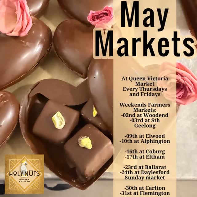 Where to find us in May:
At Queen Victoria Market
Every Thursdays and Fridays
9-3pm Shed D #99.
Weekends Farmers Markets:
-02nd at Woodend
-03rd at Sth Geelong
-09th at Elwood
-10th at Alphington
-16th at Coburg
-17th at Eltham
-23rd at Ballarat
-24th at Daylesford Sunday market
-30th at Carlton
-31st at Flemington
Our pistachio butter is made from 100% organically grown Australian pistachios.
And our Praline is made from 83% of the same pistachio and Caramelized traditionally in a copper bowl with organic raw Bundaberg sugar and some broken nose vanilla beans.
Use them on your crêpes, waffle, flavour cakes, in dishes, cocktails. Or eventually to complement you Matcha tea to the next level!😋
Be creative and send us your best picture or tag us in.
#worldpistachioday #pistachio #natural #praliné #pistachiobutter #wholefood #australianingredients #australianpistachio #madeinmelbourne #craftedwithlove #stoneground #slowprocess
#smallbatch
@farmersmarketcoburg
@farmersmarketalphington
@farmersmarketcarlton
@southgeelongfm
@elthamfarmersmarket
@daylesford_sunday_market
@ballaratfarmersmkt
#elwoodfarmersmarket
#mothersdaygift #mothersday
#dubaichocolate #glutenfree
@wahrinapistachios @brokennosevanilla @vfma