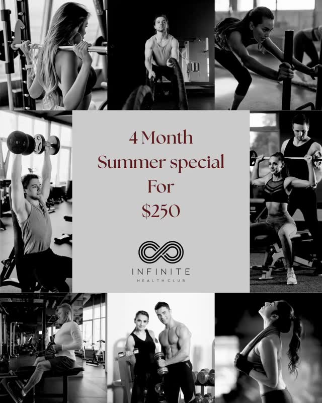 4 months. One decision. 🔥
Lock in your summer transformation for just $250 and train in a space built to push you further. Whether you’re starting fresh or leveling up, this is your time.
No excuses. No waiting. Just results.
Join us at Infinite Health Club 💪