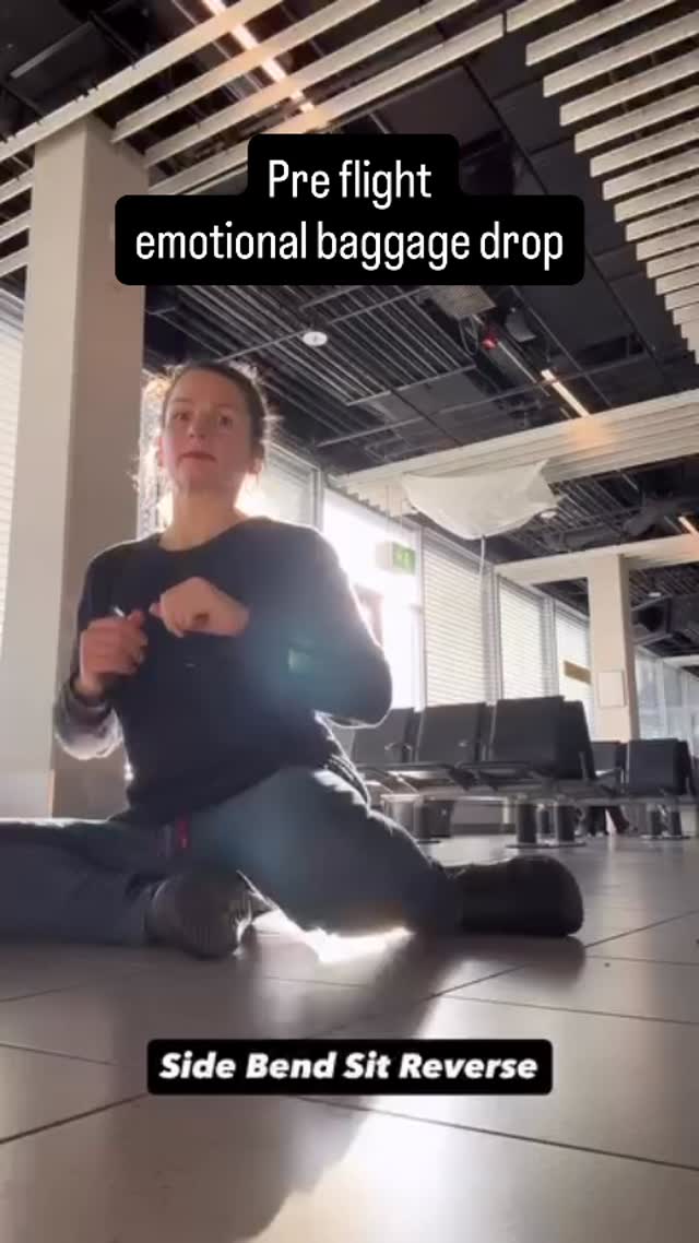 The last kiss. The hug is done. The Uber is booked. And somewhere between security and the gate, your body is still back there.
Goodbyes don’t process themselves. Especially the ones you’ve had to keep short. Every rushed airport farewell, every season-end that ran out of time, every “see you when I see you” that your body didn’t believe — it lands in the hips. The psoas, the deep hip flexors, the tissue that contracts the moment your nervous system reads threat or loss. It braces. And if nothing tells it the moment is over, it stays braced.
That’s what you’re carrying onto the plane.
Natural ground movement before a flight isn’t a yoga thing. It’s nervous system regulation. Crawling patterns, rolling, hip openers on the floor, developmental movements that work below language. They give your body a way to complete what the goodbye interrupted. Peter Levine’s research, foundational to somatic coaching, shows exactly this: the body needs to finish the cycle the mind already moved past.
So yes, I get on the floor at airports. Gate 14, departures, no apologies.
If you’re travelling with someone who always carries more than their bags, send them this before their next flight.
#somaticcoaching #nervoussystemregulation #emotionalregulation