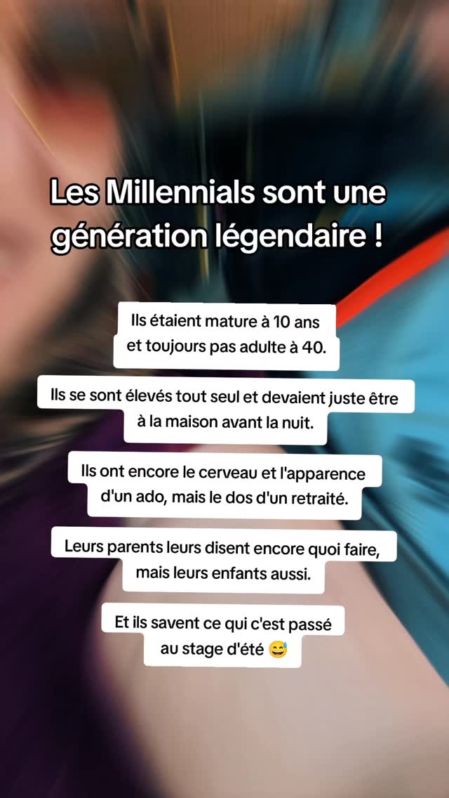 Millennials sont légendaires...
Tu penses à une autre spécificités ?
Ahhh oui, on est juste géniaux 😁🖖