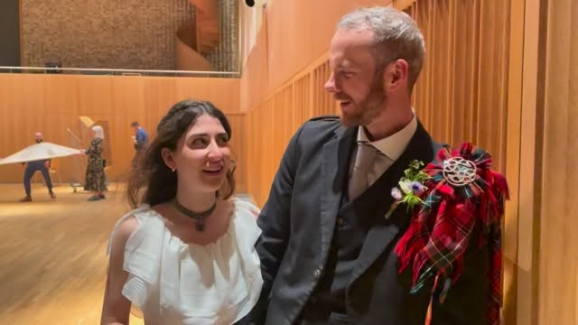 Testimonial! From the lovely Bethan and Iain. Some nice limbo action in the background as well 💪 @ro_barrett vocals @tristanevansgtr @korolevamoon @jameslee.nelson and Maciek #miraclecureband #ceilidhband #weddingcoversband