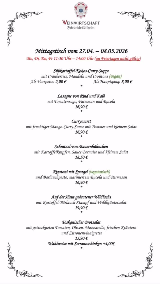 Unser Mittagstisch hat Kult
#essenintrier #weinwirtschafttrier #tapastrier #eventlocationtrier #restaurant