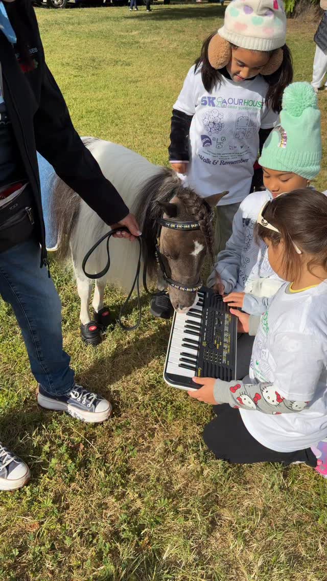 Liberty Belle and Willow Blue helped comfort children that have lost a loved one at the Our House Grief Support event. There are always hugs, quiet petting and a little keyboard time. @ourhousegrief #compassion #hope #healing #minihorse #horse #minitherapyhorses #wellness #mentalhealthawareness #love #community #comfort @crt_lamayor @lafdfoundation @losangelesfiredepartment @cedarssinai @ucla_pac @uclahealth @platinumperformance @calabasassaddlery @integrityhorsefeed