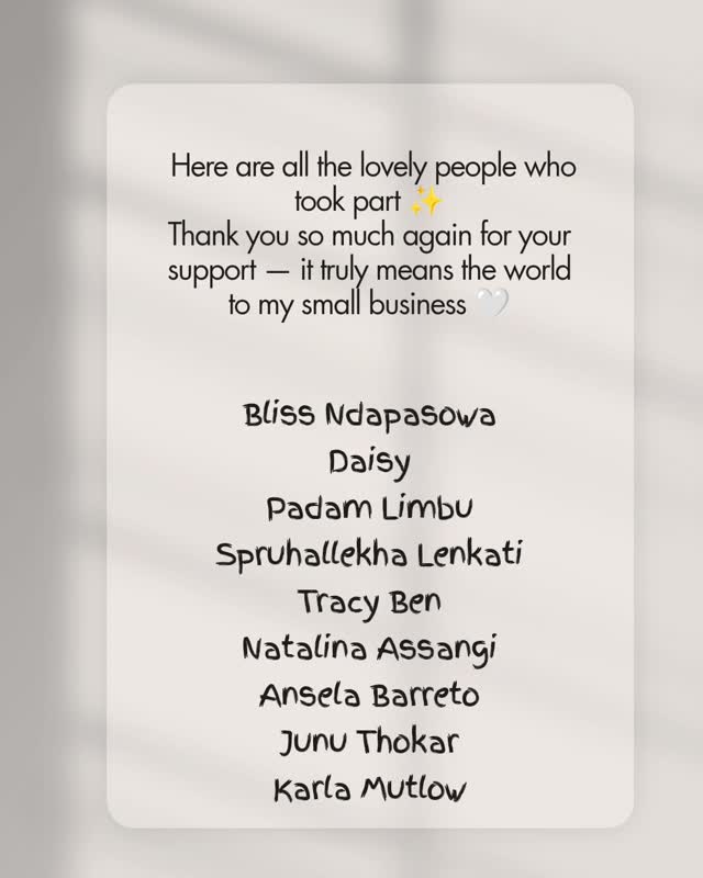 ✨ Little thank you to my amazing clients ✨
I’m so grateful to everyone who took the time to leave a review on my Google page 🤍
Your kind words truly help my small business grow more than you know ✨
As a thank you, I’ve selected one winner to receive a fine art print from their session 🤍
Congratulations again ✨
📍 Swindon, Wiltshire
#swindonphotographer #smallbusinessuk #supportsmallbusiness #clientlove #photographylife