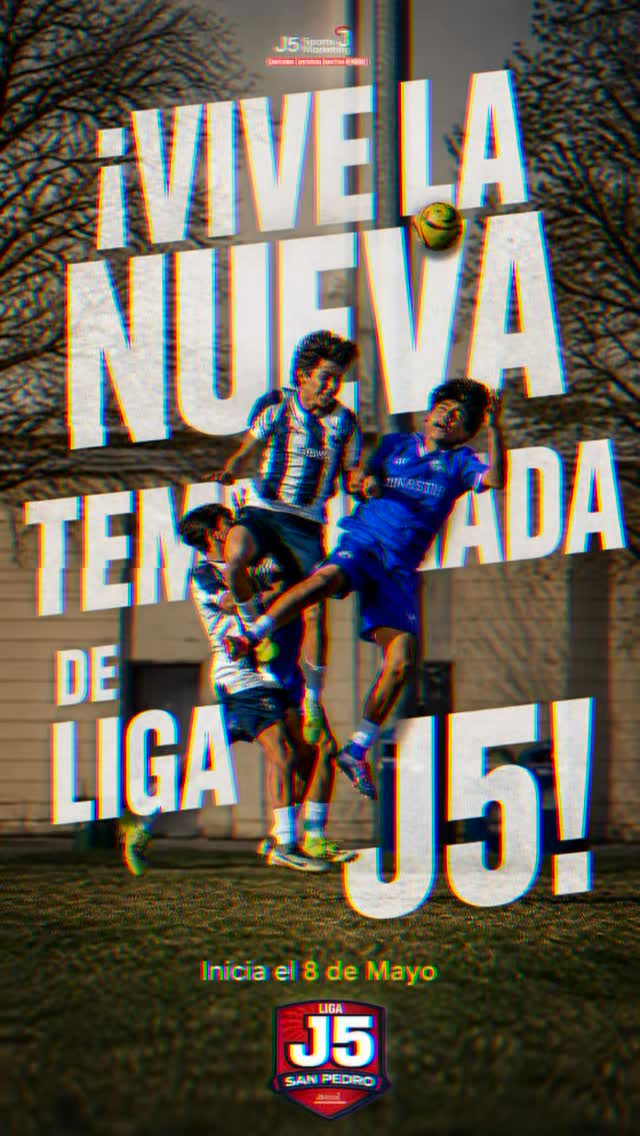 Llega tan lejos como te lo propongas y conquista la nueva temporada de la Liga J5 San Pedro Soccer. ¡Inscribe ya a tus equipos!
¡𝗟𝗮 𝗻𝘂𝗲𝘃𝗮 𝘁𝗲𝗺𝗽𝗼𝗿𝗮𝗱𝗮 𝗶𝗻𝗶𝗰𝗶𝗮 𝗲𝗹 𝟴 𝗱𝗲 𝗺𝗮𝘆𝗼!
⚽️ 𝙀𝙙𝙞𝙘𝙞𝙤́𝙣 𝙑𝙚𝙧𝙖𝙣𝙤: 6 jornadas + finales
🆕 Súper Grupos (tiempos 40 minutos)
✅Alto nivel competitivo
🔴 Los mejores equipos de la región
🔷 Fútbol 11, 9, 7, 5 y 3.
‼️Inscribe ahora a tus equipos acá:
https://cutt.ly/j5sanpedro
Tú ya lo sabes...
¡Nos vemos en la cancha!
#NosVemosEnLaCancha