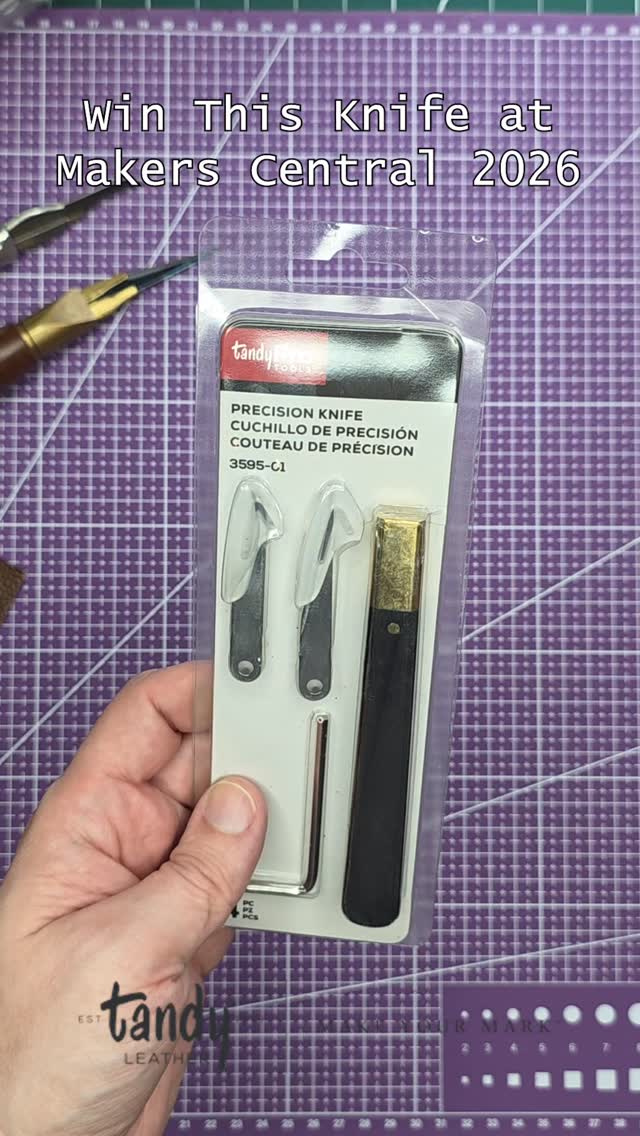 Full review video on my main YouTube channel. You can win one of these knives at @makerscentral this year #leathercraft #makeyourmark #leathertogether