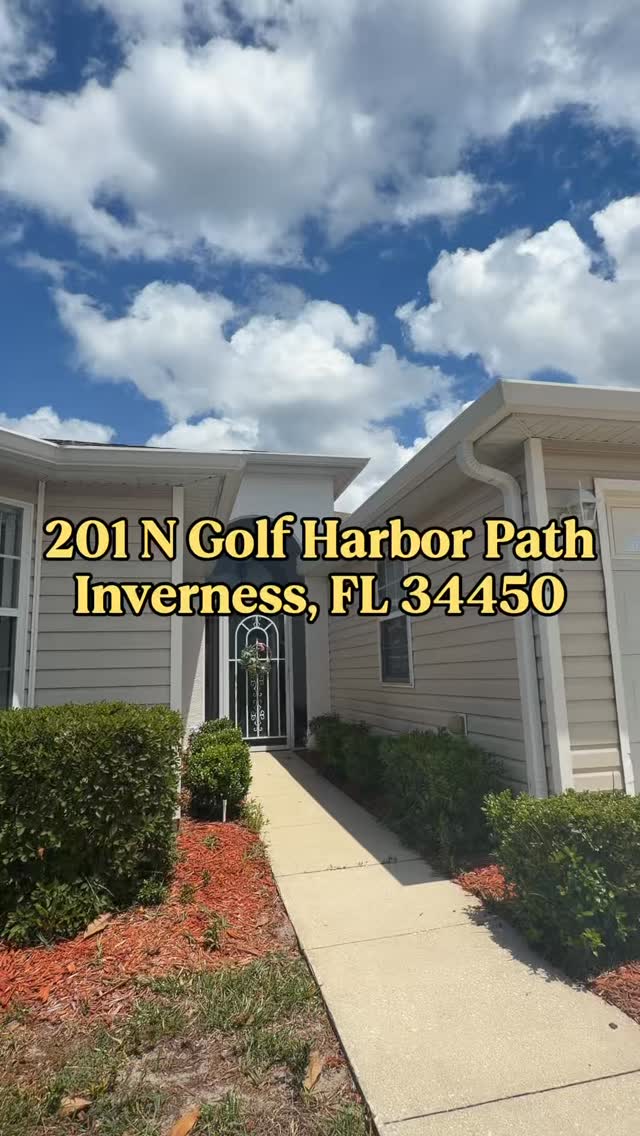 🏡 New Listing | Inverness, FL
📍 201 N Golf Harbor Path
💲 $329,000
Located in a desirable golf community, this well-maintained home offers a flexible layout, canal views, and low-maintenance living.
Home Features:
• 2 Bedrooms | 2 Bathrooms
• Flex room for office, guest room, or potential 3rd bedroom
• Just under 1,800 square feet
• Open living area with volume ceilings
• Kitchen with granite countertops and ample cabinet space
• Primary suite with dual sinks, walk-in shower, and direct patio access
• Enclosed lanai with sliding vinyl windows
• Paver patio added in 2019
• HVAC replaced in 2022
• 2 car garage
Community Features:
• Golf community setting
• Canal access views
• Community pool with cabana
• Boat ramp and storage
• Lawn care included
• Cable and WiFi included
• Trash and yard waste collection
• Shuffleboard courts
Enjoy a low-maintenance lifestyle with community amenities and a layout designed for everyday comfort.
📩 Message me for more details or to schedule a showing