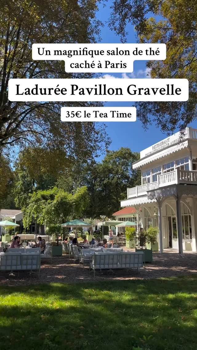 On the edge of the Bois de Vincennes, this elegant pavilion signed Ladurée displays a refined decor, between soothing nature and Parisian charm. Bathed in light thanks to its large openings and extended by a green terrace, the place offers a real parenthesis out of the tumult, ideal for a suspended moment in a chic and bucolic setting.
In the afternoon, the €35 tea time perfects the experience, inviting you to a gourmet break in a soft and elegant atmosphere, perfectly in line with the spirit of the place. @laduree.pavillongravelle
Ladurée Pavillon Gravelle 📍 2 route du Pesage, 75012 Paris
Remix @jvlparis
#bonsplansparis #foodies #paris12 #teatimeparis bonplanparis